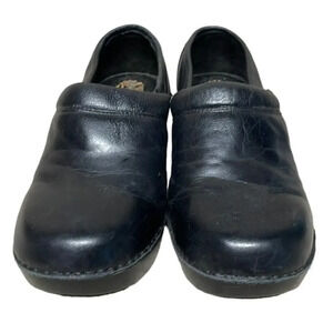 Black Duck Head Women's Leather Lauren‎ Nursing Comfort Work Clogs Size 71/2